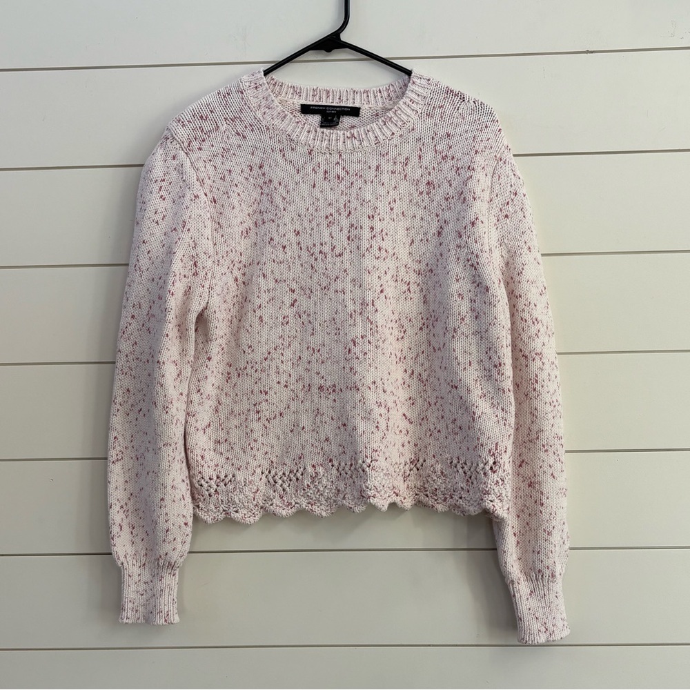 French Connection Pink Speckled Crew Neck Sweater
